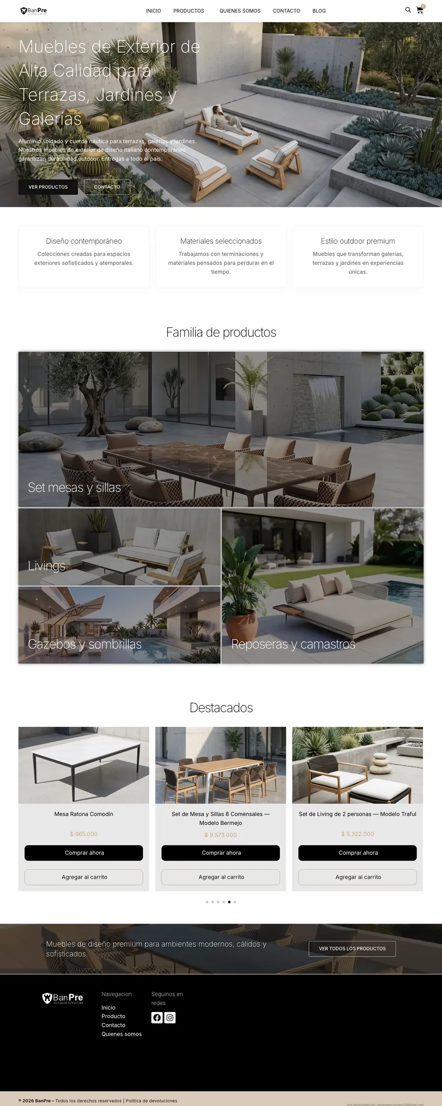 Sitio web de BanPre diseñado por Point Web (página completa)