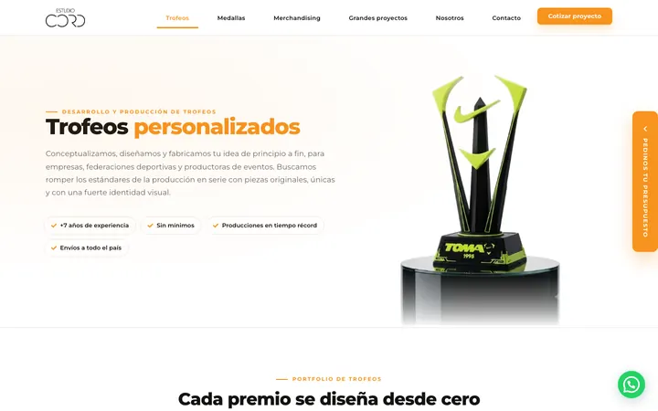 Sitio web de Estudio Cord diseñado por Point Web
