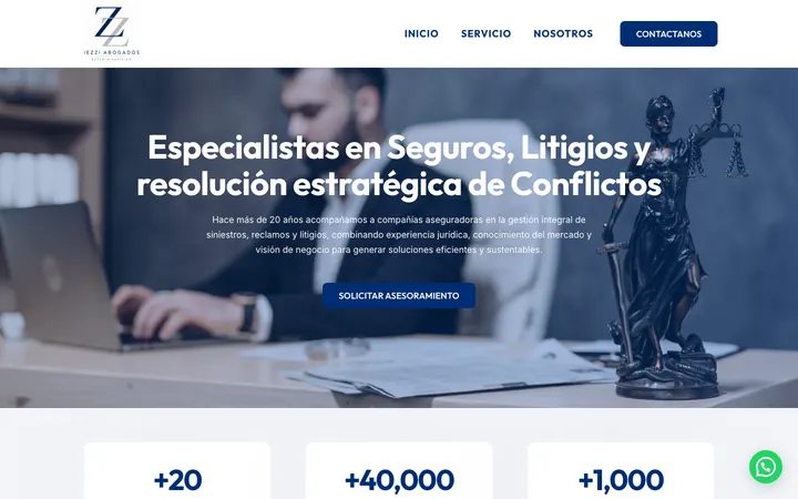 Sitio web de Iezzi Abogados diseñado por Point Web
