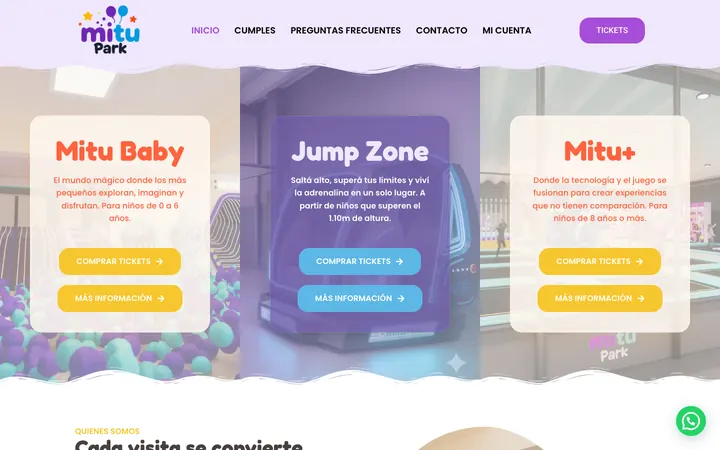 Sitio web de Mitu Park diseñado por Point Web