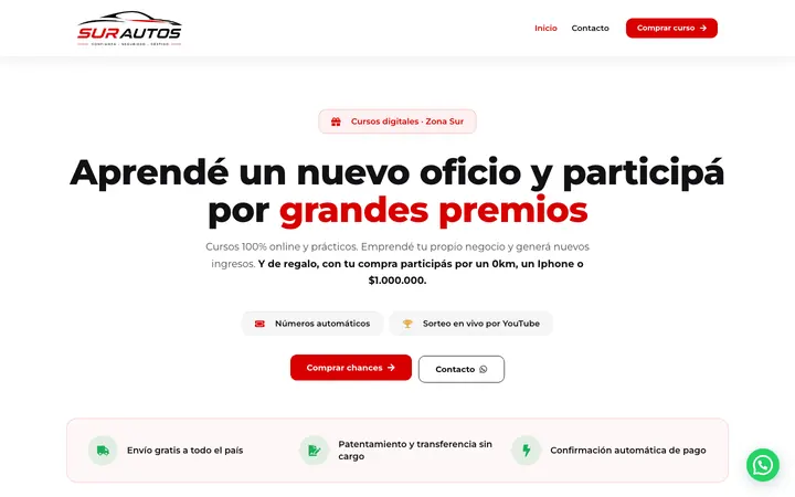 Sitio web de Surautos diseñado por Point Web